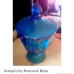 Simplicity Peacock Blue Candy Dish No Lid